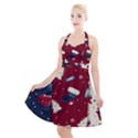 Flat Design Christmas Pattern Collection Art Halter Party Swing Dress  View1