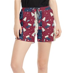 Flat Design Christmas Pattern Collection Art Women s Runner Shorts by Uceng