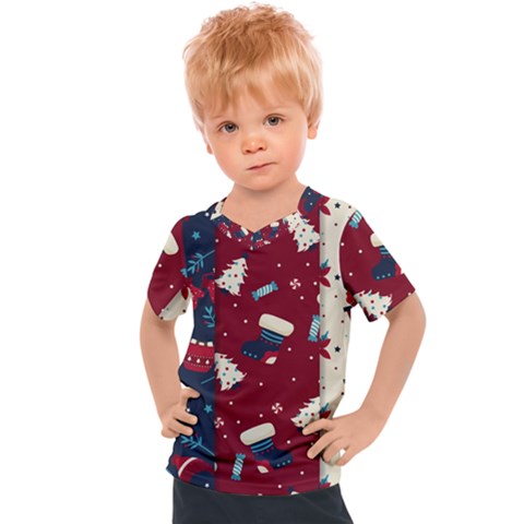 Flat Design Christmas Pattern Collection Art Kids  Sports Tee by Uceng