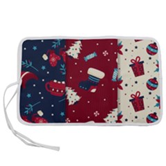 Flat Design Christmas Pattern Collection Art Pen Storage Case (l) by Uceng