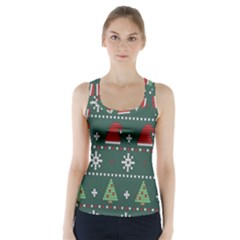 Beautiful Knitted Christmas Pattern Racer Back Sports Top by Uceng