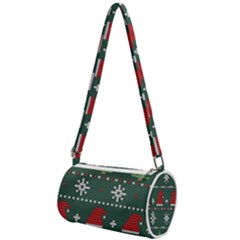 Beautiful Knitted Christmas Pattern Mini Cylinder Bag by Uceng