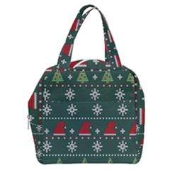 Beautiful Knitted Christmas Pattern Boxy Hand Bag by Uceng