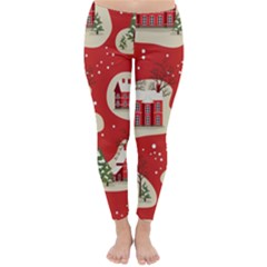 Christmas New Year Seamless Pattern Classic Winter Leggings by Uceng