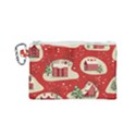 Christmas New Year Seamless Pattern Canvas Cosmetic Bag (Small) View1