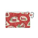 Christmas New Year Seamless Pattern Canvas Cosmetic Bag (Small) View2