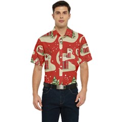 Christmas New Year Seamless Pattern Men s Short Sleeve Pocket Shirt  by Uceng