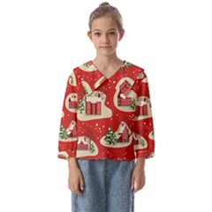 Christmas New Year Seamless Pattern Kids  Sailor Shirt