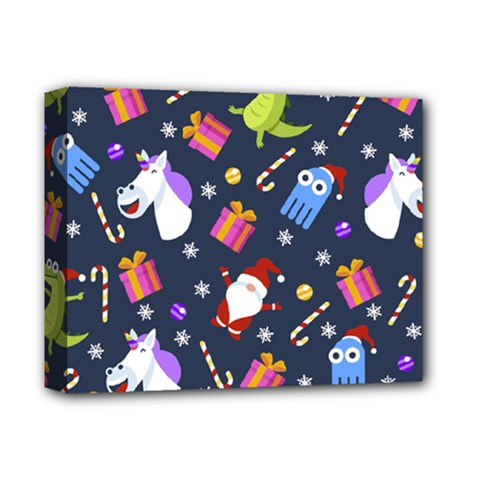 Colorful Funny Christmas Pattern Deluxe Canvas 14  X 11  (stretched) by Uceng