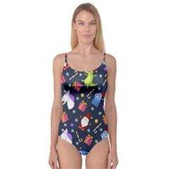 Colorful Funny Christmas Pattern Camisole Leotard  by Uceng