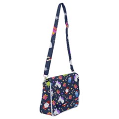 Colorful Funny Christmas Pattern Shoulder Bag With Back Zipper by Uceng