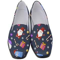 Colorful Funny Christmas Pattern Women s Classic Loafer Heels by Uceng