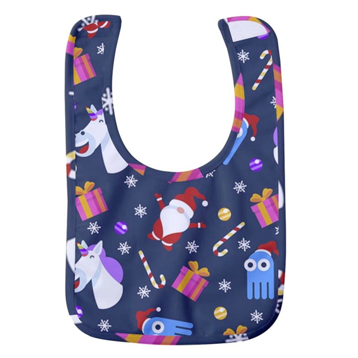 Colorful Funny Christmas Pattern Baby Bib