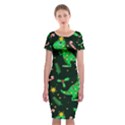 Christmas Funny Pattern Dinosaurs Classic Short Sleeve Midi Dress View1