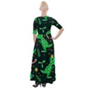 Christmas Funny Pattern Dinosaurs Half Sleeves Maxi Dress View2