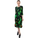 Christmas Funny Pattern Dinosaurs Ruffle End Midi Chiffon Dress View1