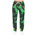 Christmas Funny Pattern Dinosaurs Women Velvet Drawstring Pants View1