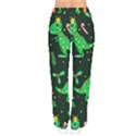 Christmas Funny Pattern Dinosaurs Women Velvet Drawstring Pants View2