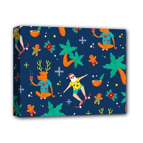 Colorful Funny Christmas Pattern Deluxe Canvas 14  X 11  (stretched) by Uceng