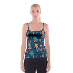 Colorful Funny Christmas Pattern Spaghetti Strap Top by Uceng