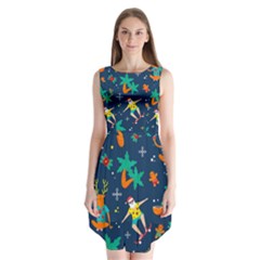 Colorful Funny Christmas Pattern Sleeveless Chiffon Dress   by Uceng