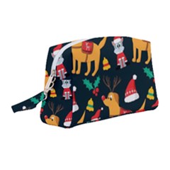 Funny Christmas Pattern Background Wristlet Pouch Bag (medium) by Uceng