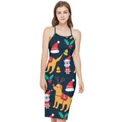 Funny Christmas Pattern Background Bodycon Cross Back Summer Dress by Uceng