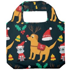 Funny Christmas Pattern Background Foldable Grocery Recycle Bag by Uceng