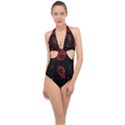 Fish 7 Halter Front Plunge Swimsuit View1