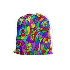 Colorful Stylish Design Drawstring Pouch (large) by gasi