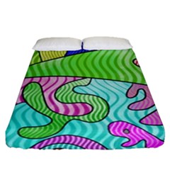 Colorful Stylish Design Fitted Sheet (queen Size) by gasi