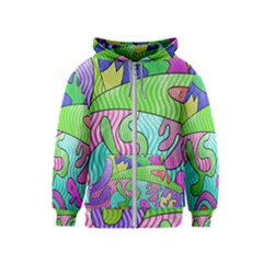 Colorful Stylish Design Kids  Zipper Hoodie by gasi