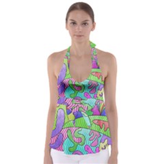 Colorful Stylish Design Babydoll Tankini Top by gasi