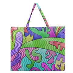 Colorful Stylish Design Zipper Large Tote Bag by gasi