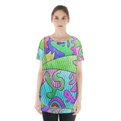 Colorful Stylish Design Skirt Hem Sports Top by gasi