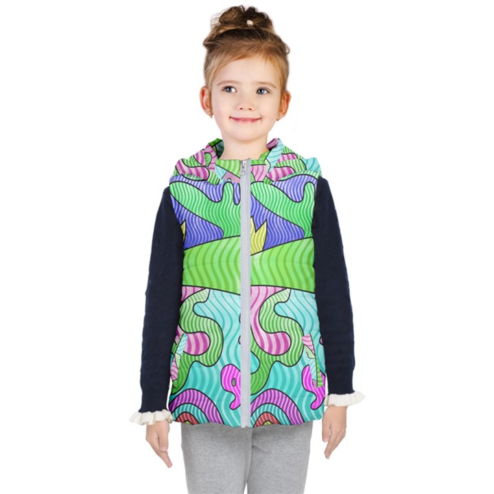 Colorful stylish design Kids  Hooded Puffer Vest