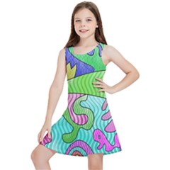 Colorful Stylish Design Kids  Lightweight Sleeveless Dress by gasi