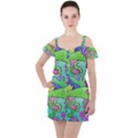 Colorful stylish design Ruffle Cut Out Chiffon Playsuit View1