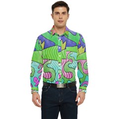 Colorful Stylish Design Men s Long Sleeve Pocket Shirt  by gasi