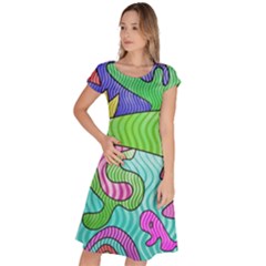 Colorful Stylish Design Classic Short Sleeve Dress by gasi