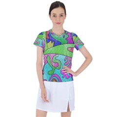 Colorful Stylish Design Women s Sports Top