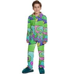 Colorful Stylish Design Kids  Long Sleeve Velvet Pajamas Set by gasi