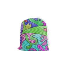 Colorful Stylish Design Drawstring Pouch (small) by gasi