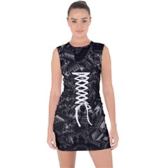 Xeno Frenzy Lace Up Front Bodycon Dress by MRNStudios