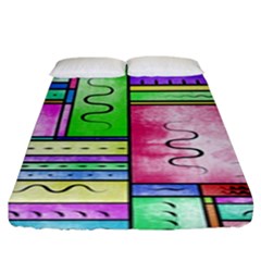 Colorful Pattern Fitted Sheet (king Size) by gasi