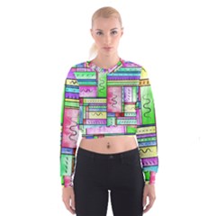 Colorful Pattern Cropped Sweatshirt by gasi