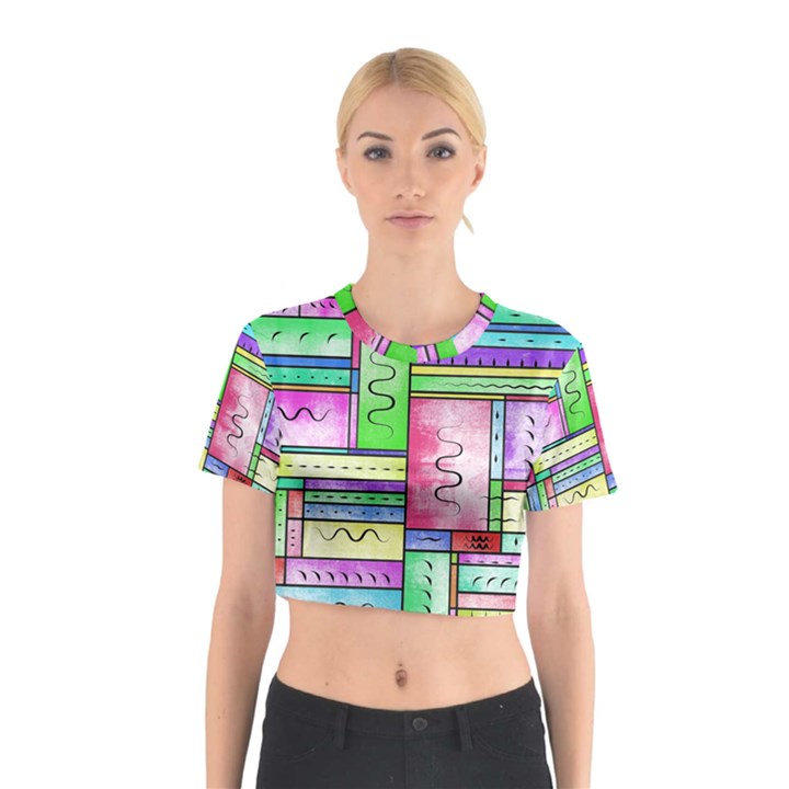 Colorful pattern Cotton Crop Top