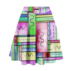 Colorful Pattern High Waist Skirt by gasi