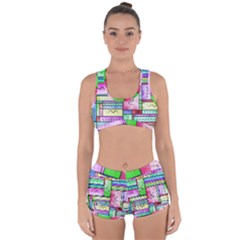 Colorful Pattern Racerback Boyleg Bikini Set by gasi