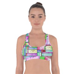 Colorful Pattern Cross Back Sports Bra by gasi